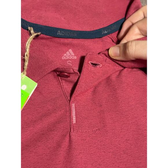 NWT Adidas Men Size Small Wild Pink Performance Athletic Golf Polo Shirt Go-To - Picture 5 of 10